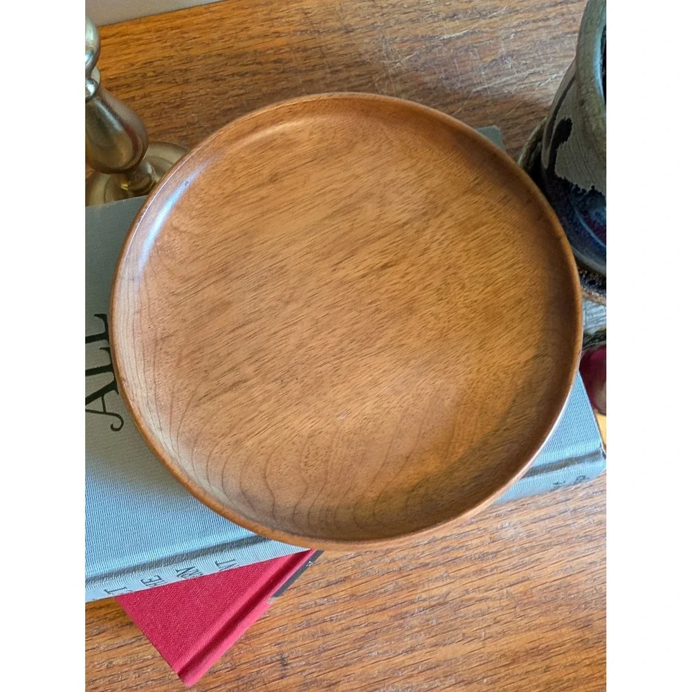 Vintage MCM Beaumonts Oregon Myrtlewood Plates Set of 2 Wood Saucers 6 Inch‎